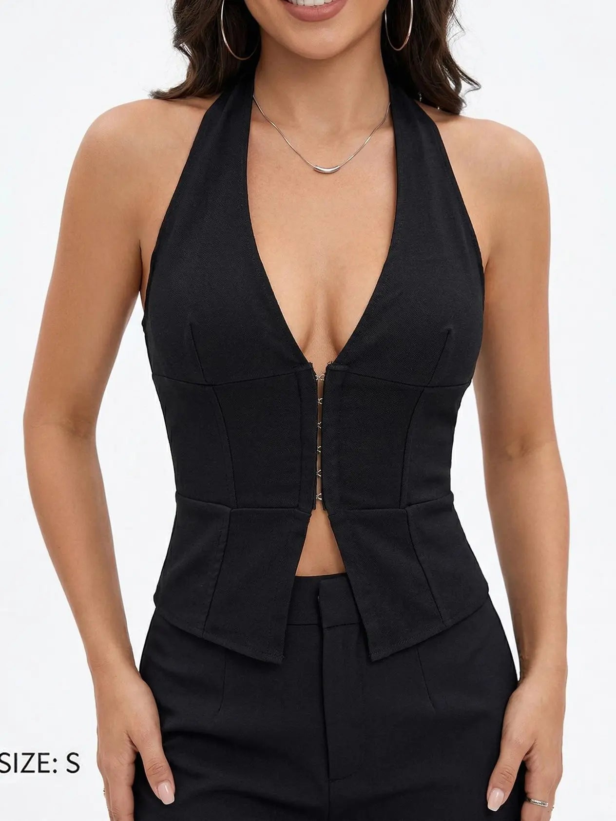 【Restocked】Apperlotha Women'S Halter Corsets Top - Thin, Stretchy, Rave Hook Grommet Front Lace up Back, Backless Corset Bodyshper Party Crop Tank Top - Valentine Outfits Springstatements #Summervibes
