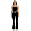 Elevate Your Fitness Game with Our Women's High-Waisted Yoga Set – Flared Leggings, Crossover V-Cut Pants, and Stylish Shorts for Ultimate Comfort and Style!