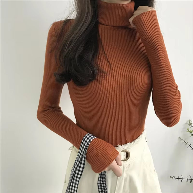 Elevate Your Wardrobe with Our Women's Turtleneck Sweater - Cozy Cashmere Knit Pullover for Autumn & Winter