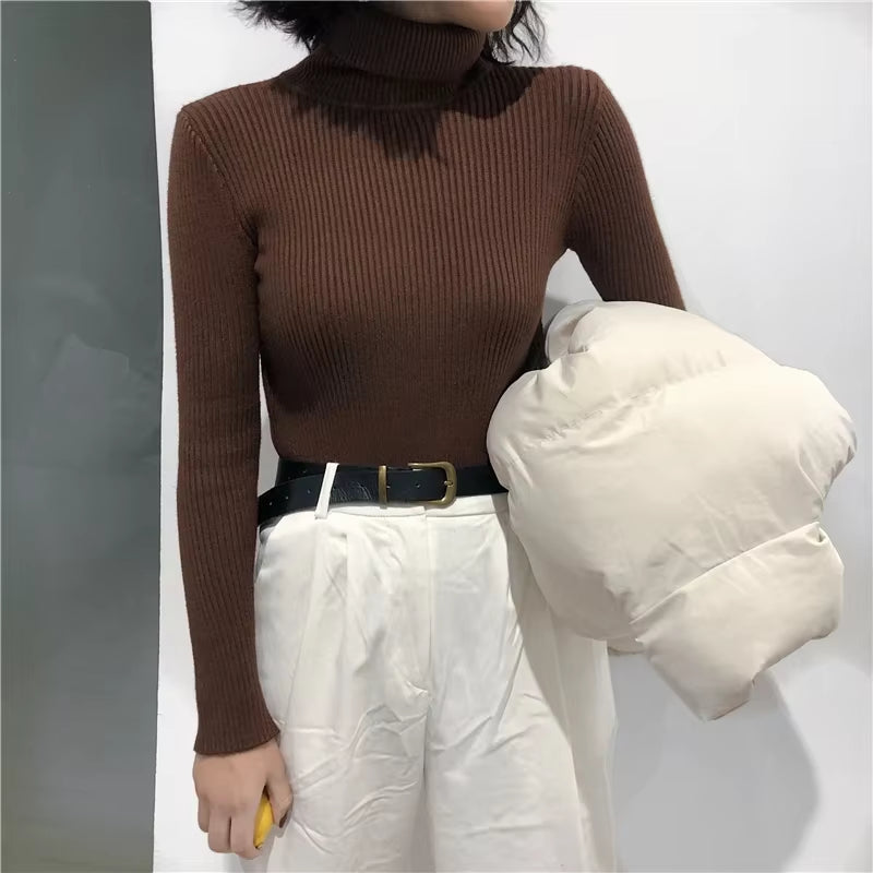 Elevate Your Wardrobe with Our Women's Turtleneck Sweater - Cozy Cashmere Knit Pullover for Autumn & Winter