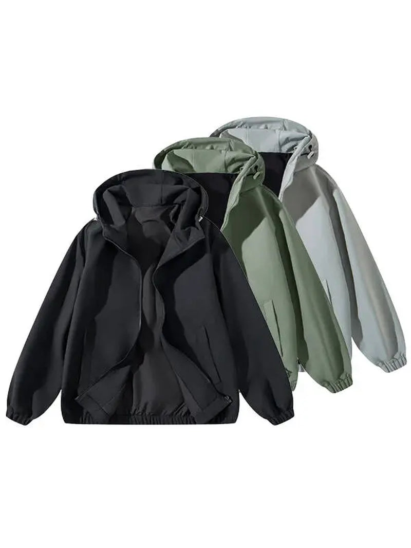 Vintage Washed Zip Up Hoodie - Unisex Casual Streetwear Essential for Winter Fashion