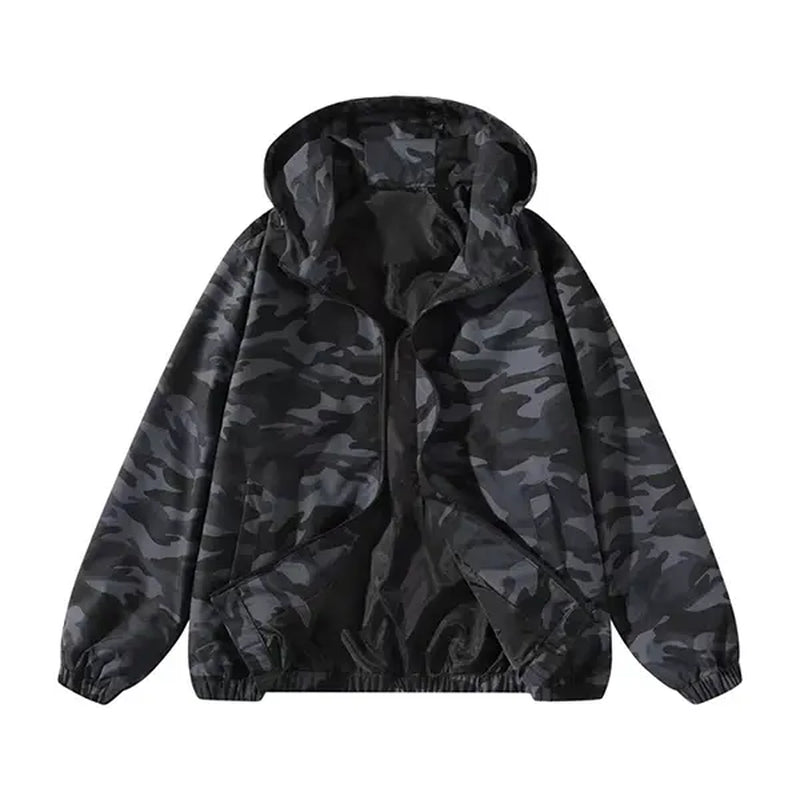 Vintage Washed Zip Up Hoodie - Unisex Casual Streetwear Essential for Winter Fashion